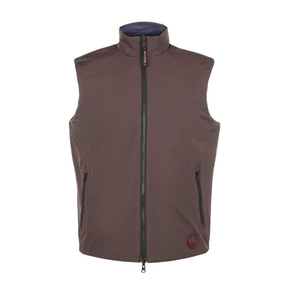 Museum Mens Plain Reversible Sleeveless Vest / Brown/Navy